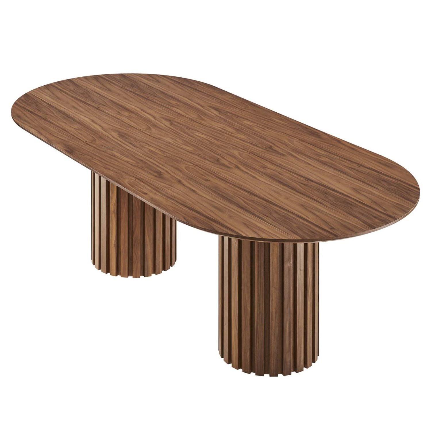 Senja 95" Oval Dining Table-EEI-6065-OAK-SET