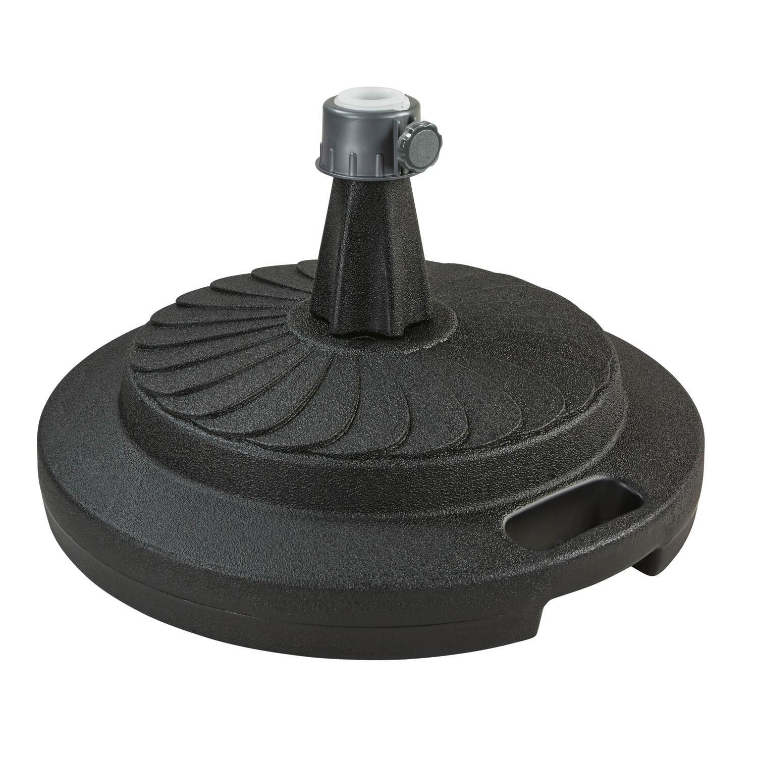 Black Steel Commercial Umbrella Stand with Round Base