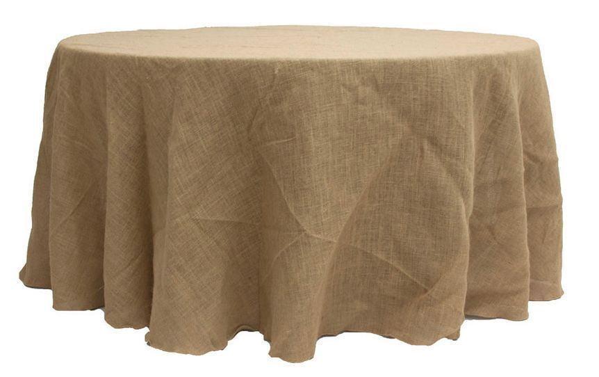 96" ROUND Natural BURLAP TABLECLOTH Table Cover Wedding Party Catering rustic