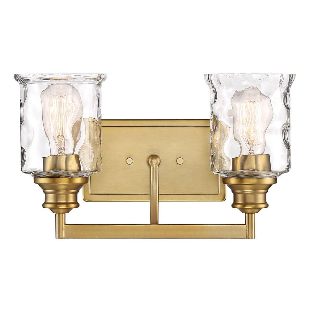 Drake Modern Industrial Brushed Gold 2-Light Bath Bar