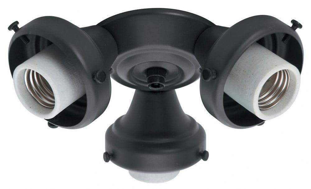 99140-Hunter Fans-Accessory-Three Light Fitter-7.5 Inches Wide by 2.6 Inches High-Black Finish