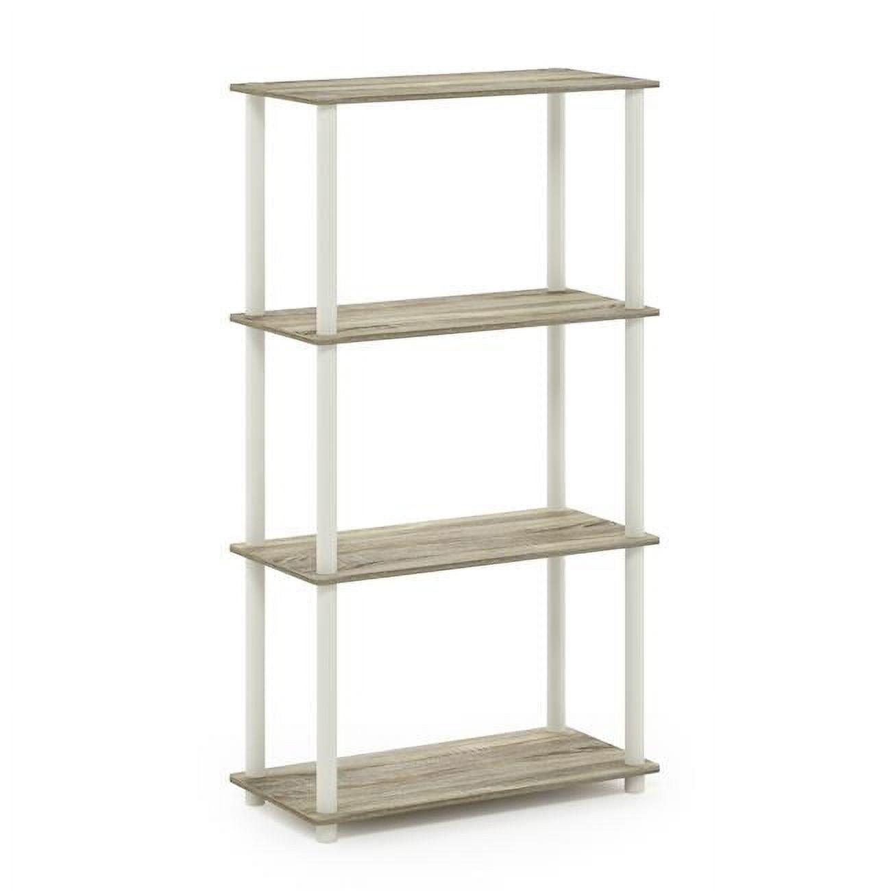 Sonoma Oak & White Kids' 4-Tier Multipurpose Shelf Display Rack