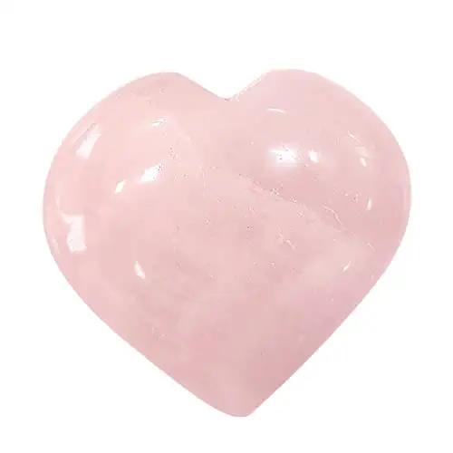 9Dzine Rose Quartz Crystal Heart for Home Decor Items 40-60 Gm | Crystal Heart Stone for Healing Meditation | Heart for Friendship Couple Gifts for Women