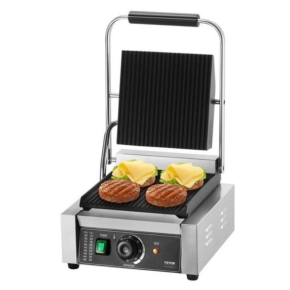 VEVOR VEVOR Commercial Panini Press Grill Electric Sandwich Maker Griddle Plate 9"x9"