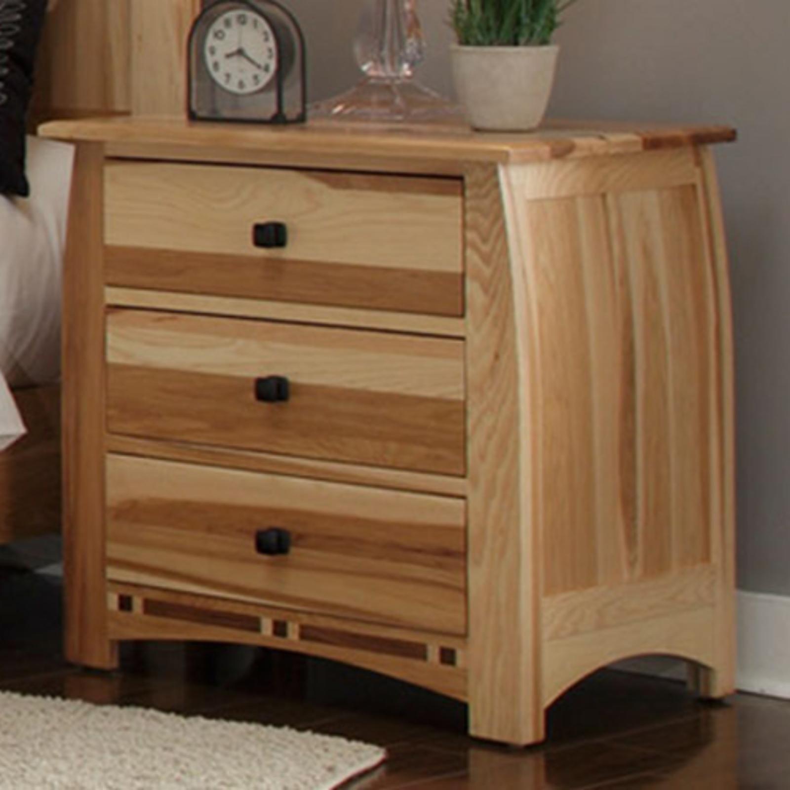 Lodge Style Brown Solid Wood 3-Drawer Nightstand