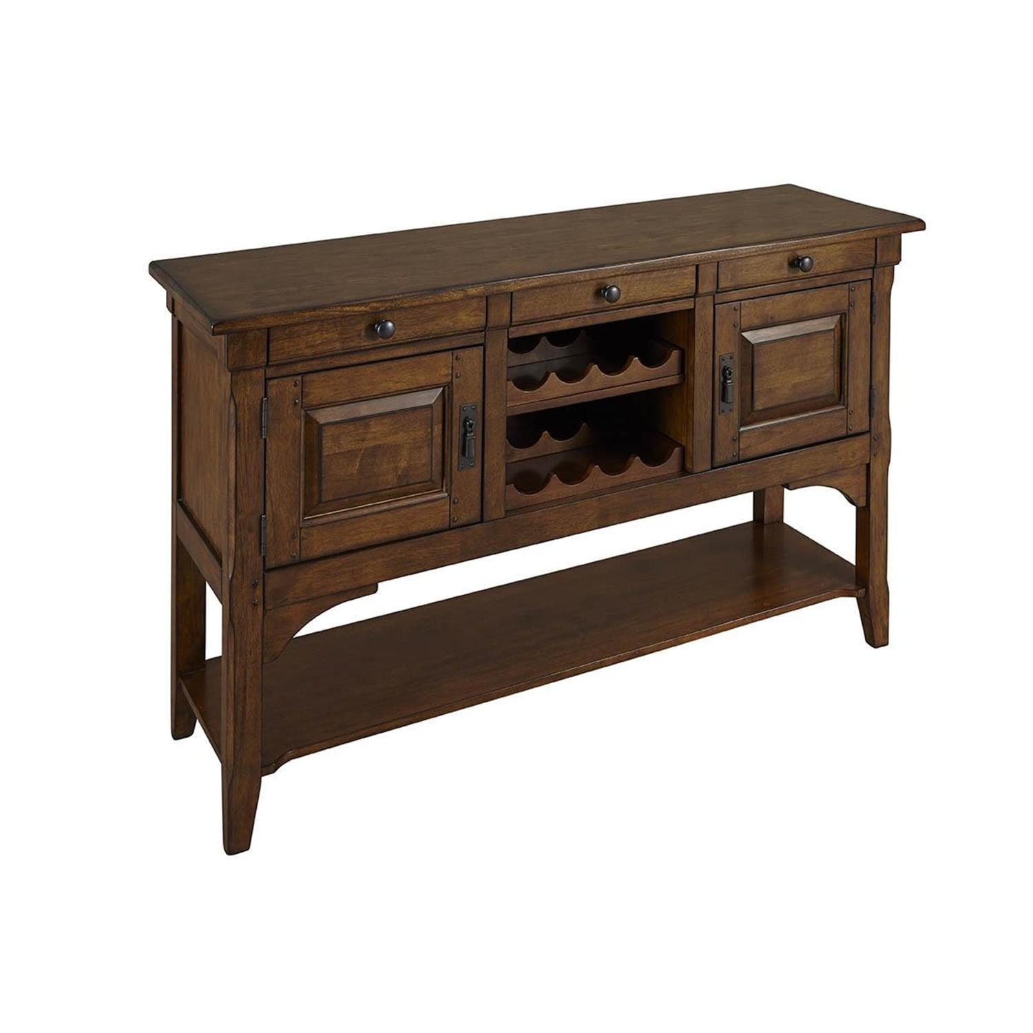 A-America Ozark Wine Rack Sideboard in Warm Pecan