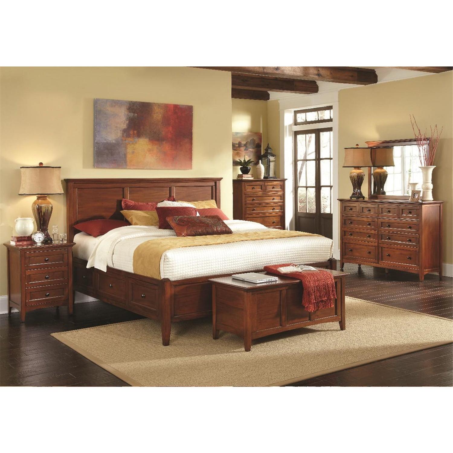 Solid Wood Platform Storage Bed