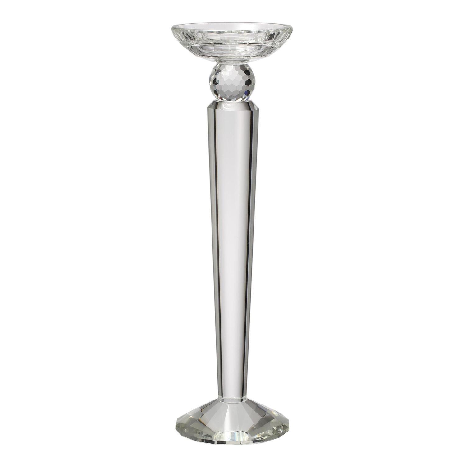 Lucent 12" Clear Glass Elegant Candlestick Holder