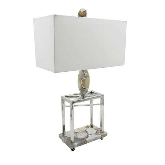 16"x27" Agate Table Lamp Silver/Gray - A&B Home