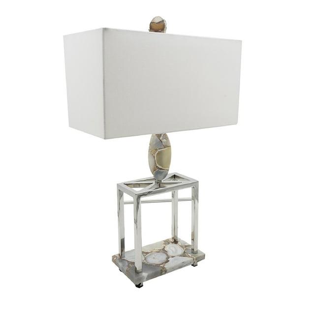 16"x27" Agate Table Lamp Silver/Gray - A&B Home