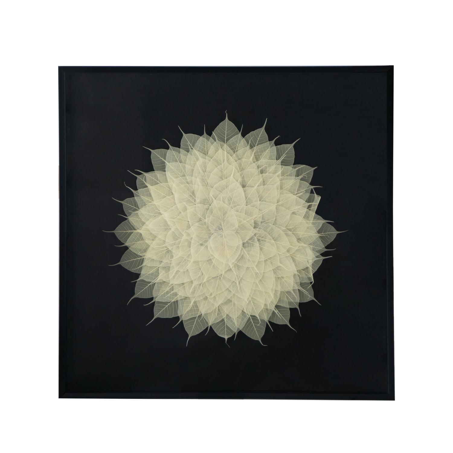 Camilla Black and Cream Leaf Shadow Box Wall Decor