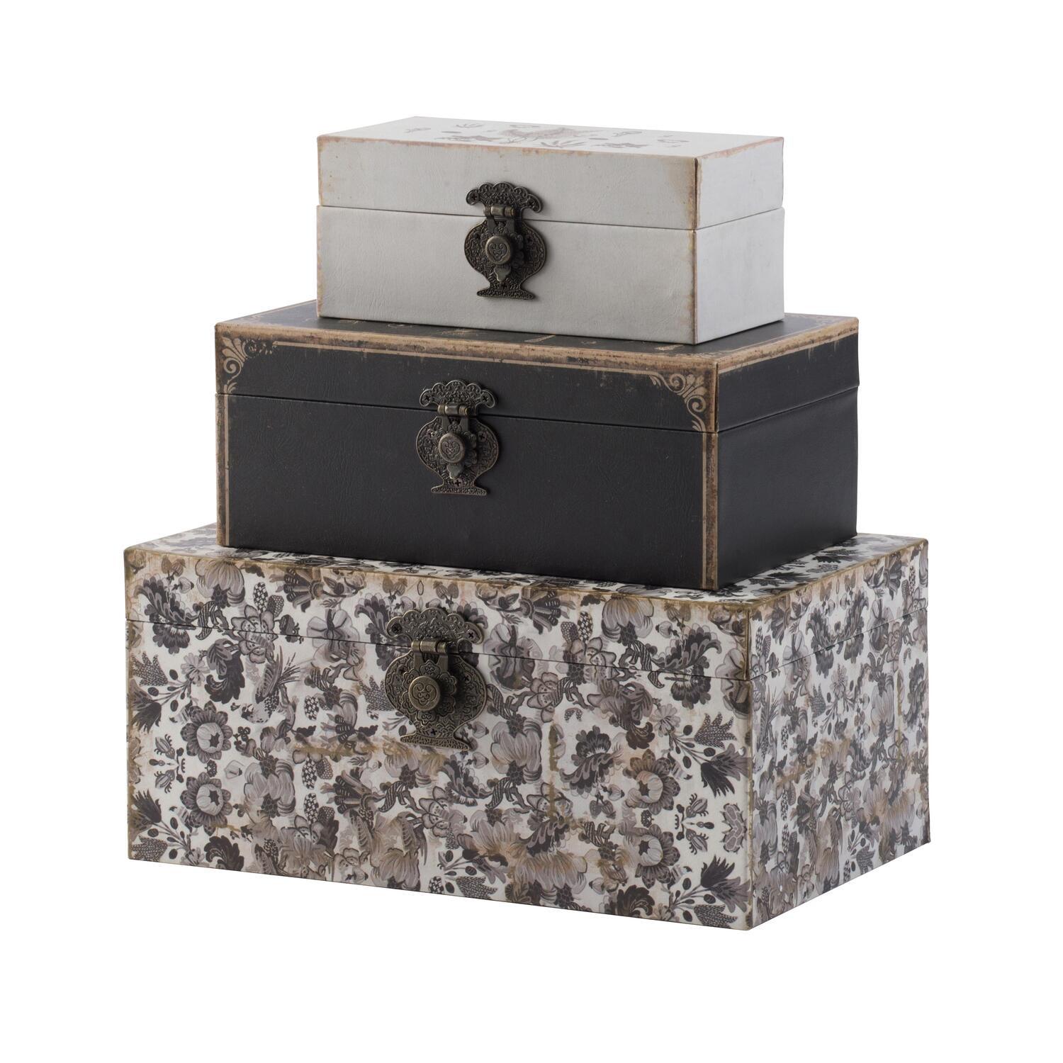 Decorative Boxes - Black, White - Set of Three