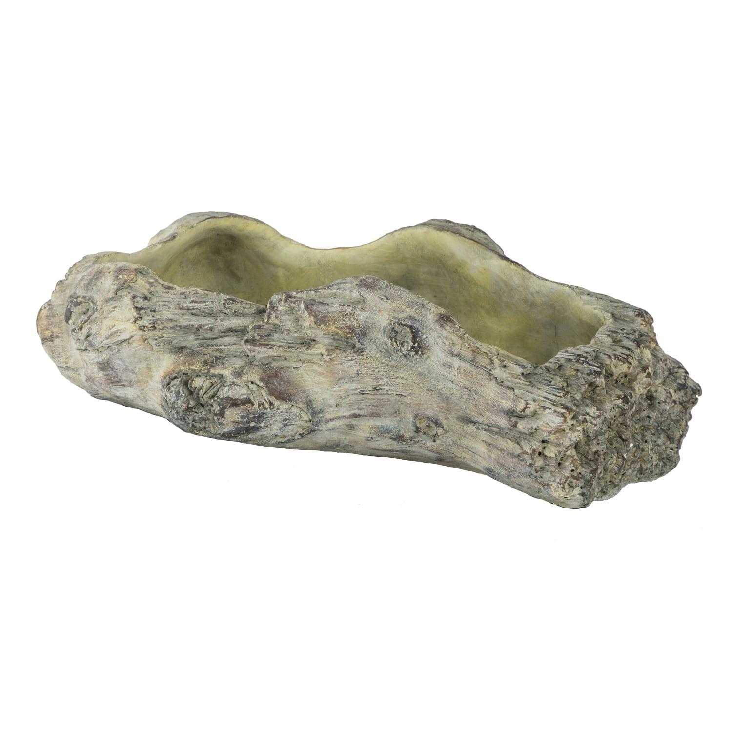 Large Natural Cement Driftwood-Style Outdoor Planter