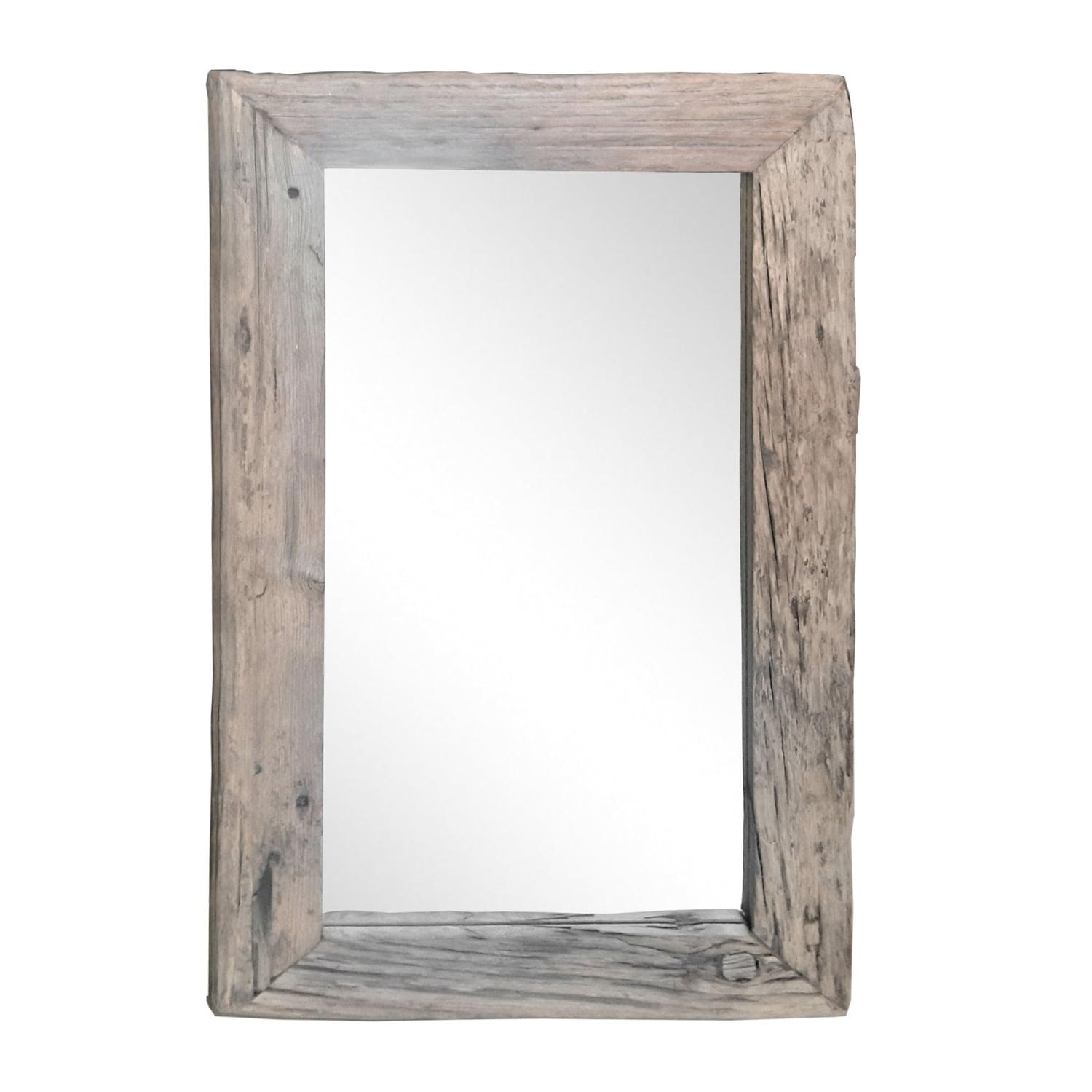 Slipper Wood Rectangular Rustic Charm Dresser Mirror 59"x35"