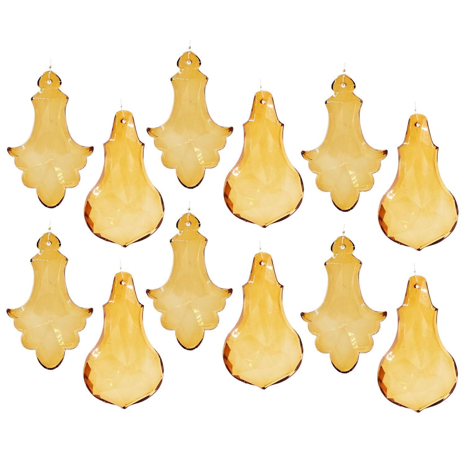 Amber Acrylic Hanging Ornaments Set of 12