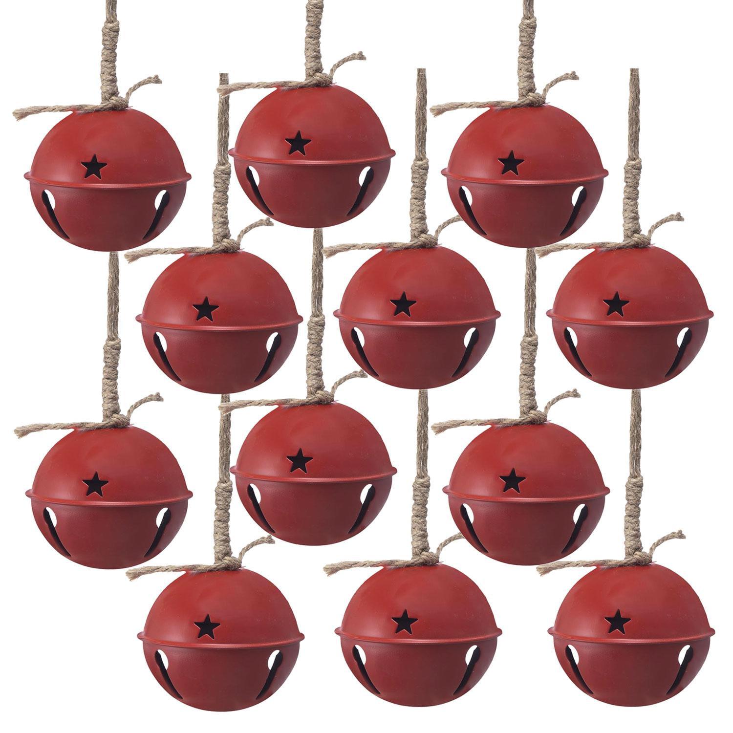 4"Dia. Bell Ornaments - Set of 12 - Red