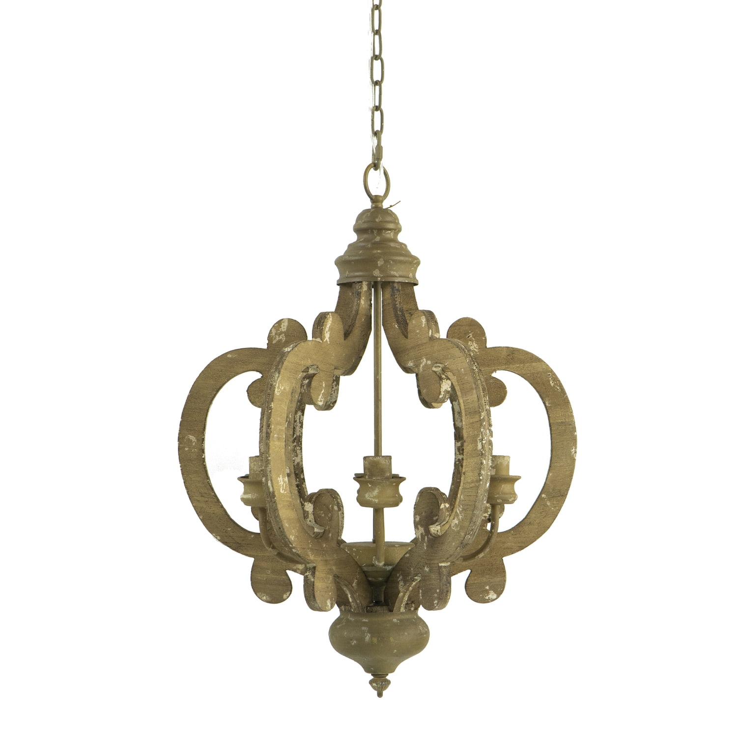 Baroda 20.5'' Black Natural Finish 6-Light Wood Chandelier