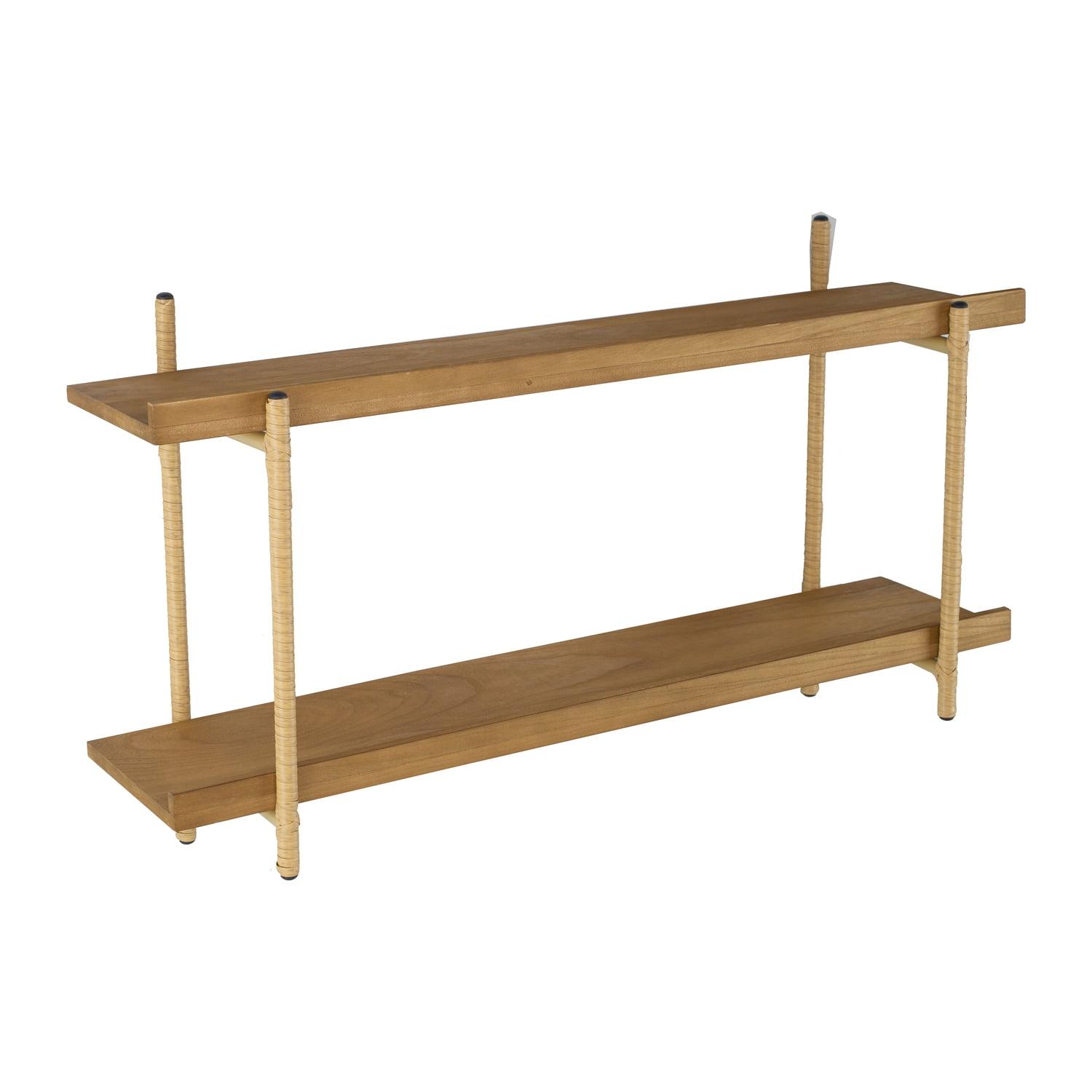 A & B Home Transitional Two Tiers Shelf With Natural Finish 78039-DS