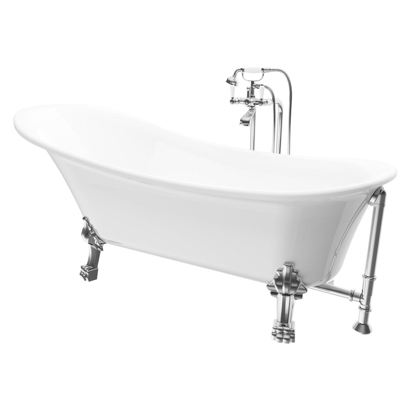 Fairhaven 69'' White Acrylic Clawfoot Freestanding Bathtub