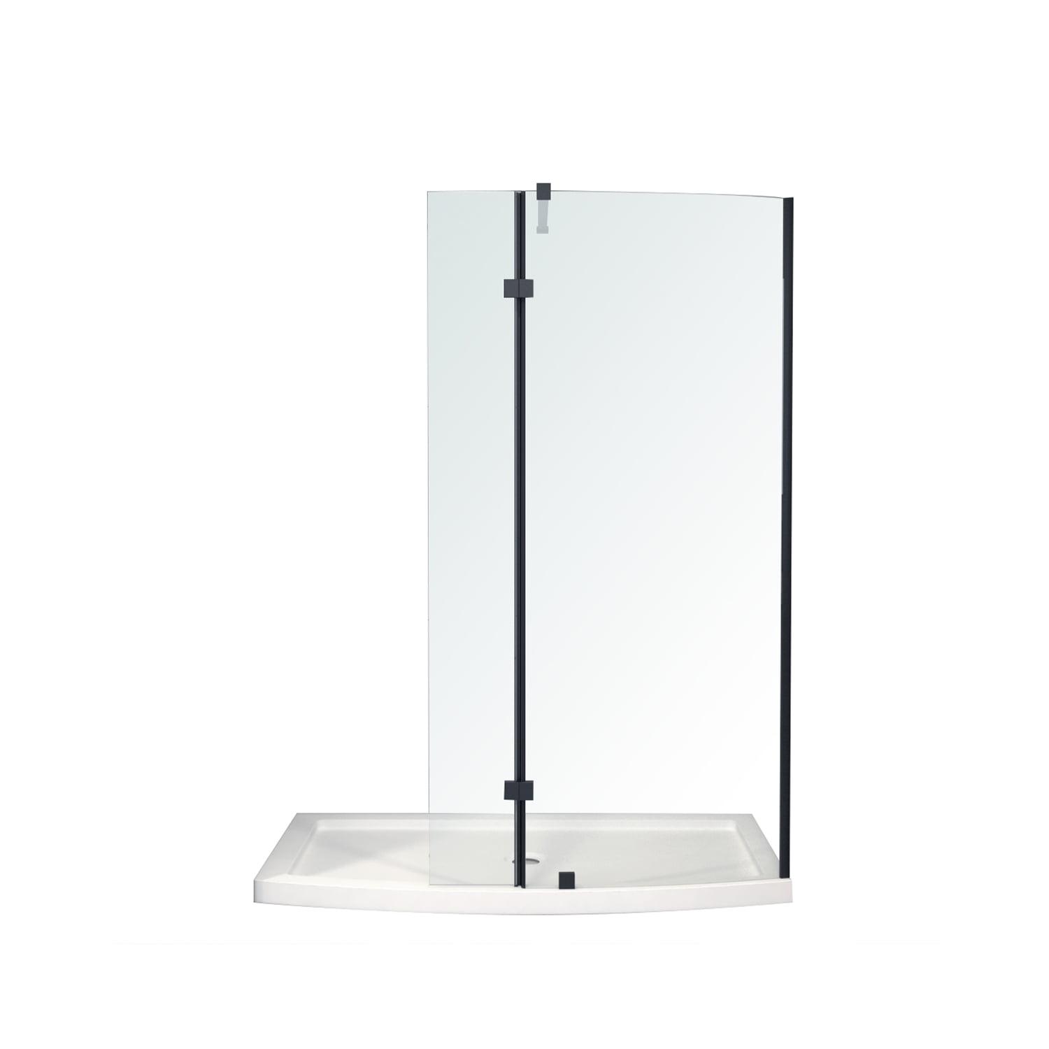 A&E Bath and Shower 60'' W 77.5'' H Framed Shower Enclosure Halim-60-BLK