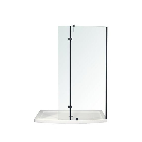 A&E Bath and Shower 60'' W 77.5'' H Framed Shower Enclosure Halim-60-BLK