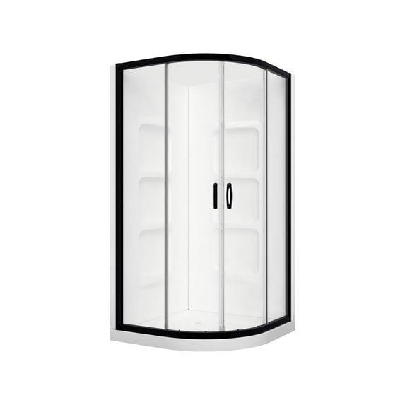 38.5'' W 74'' H Framed Round Reversible Shower Enclosure