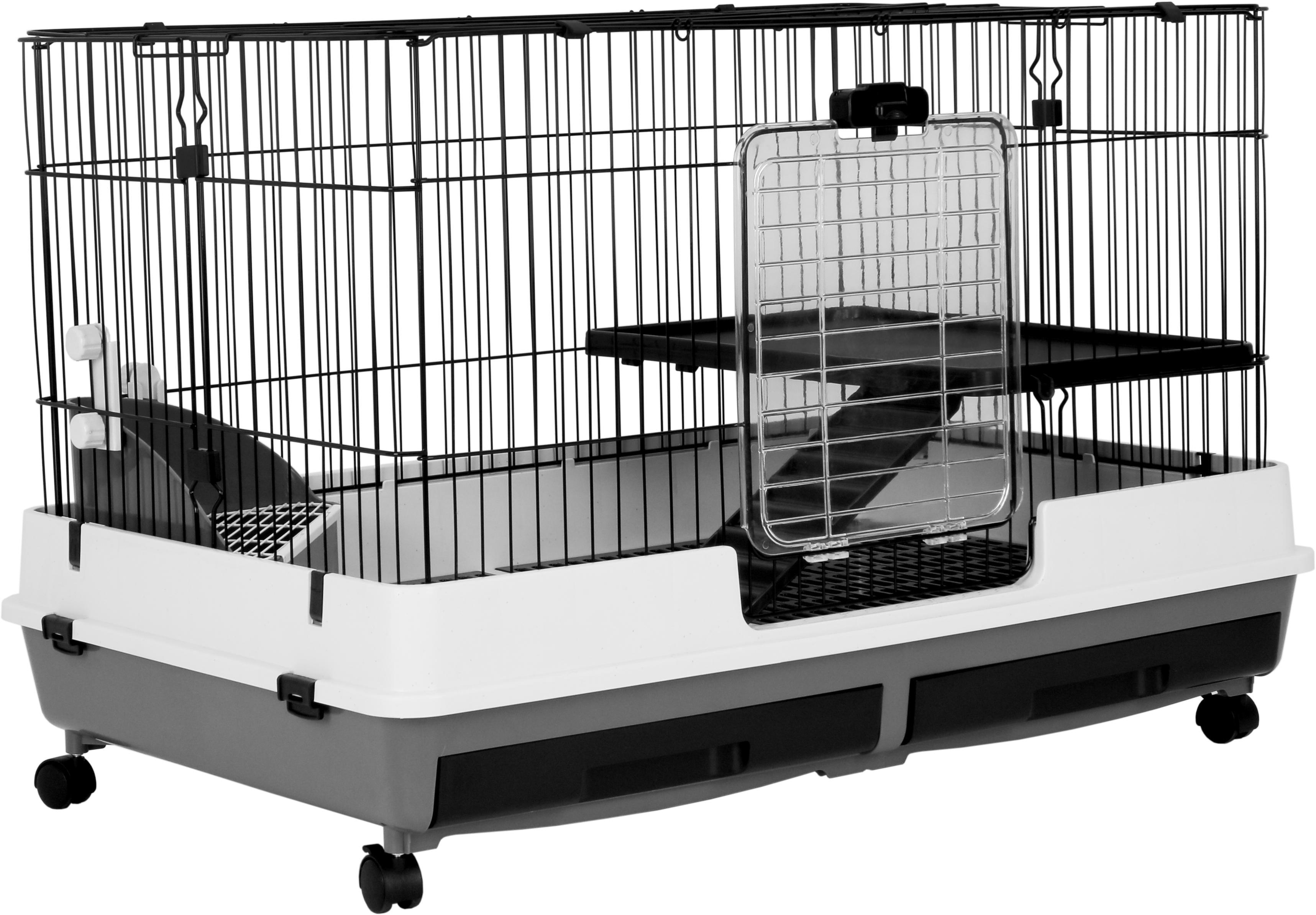 A&E Cage 32" Black and White Deluxe 2-Level Small Animal Cage