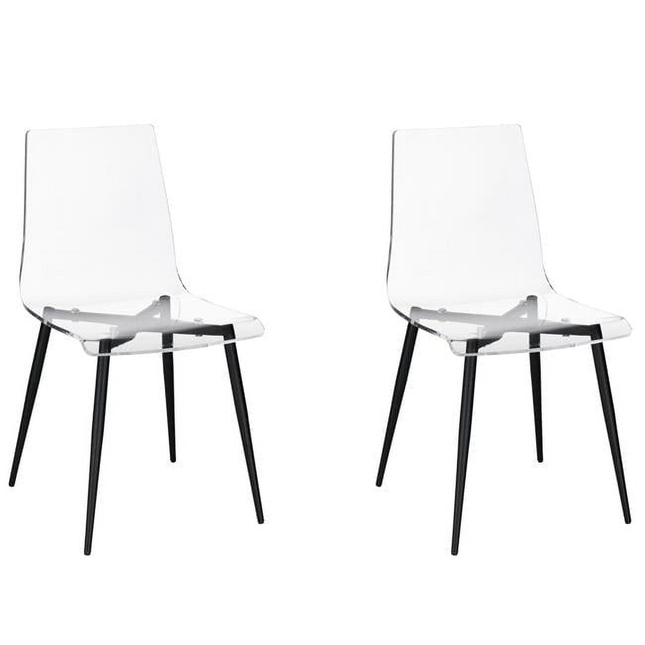 Sleek Transparent Acrylic Side Chair with Black Metal Base