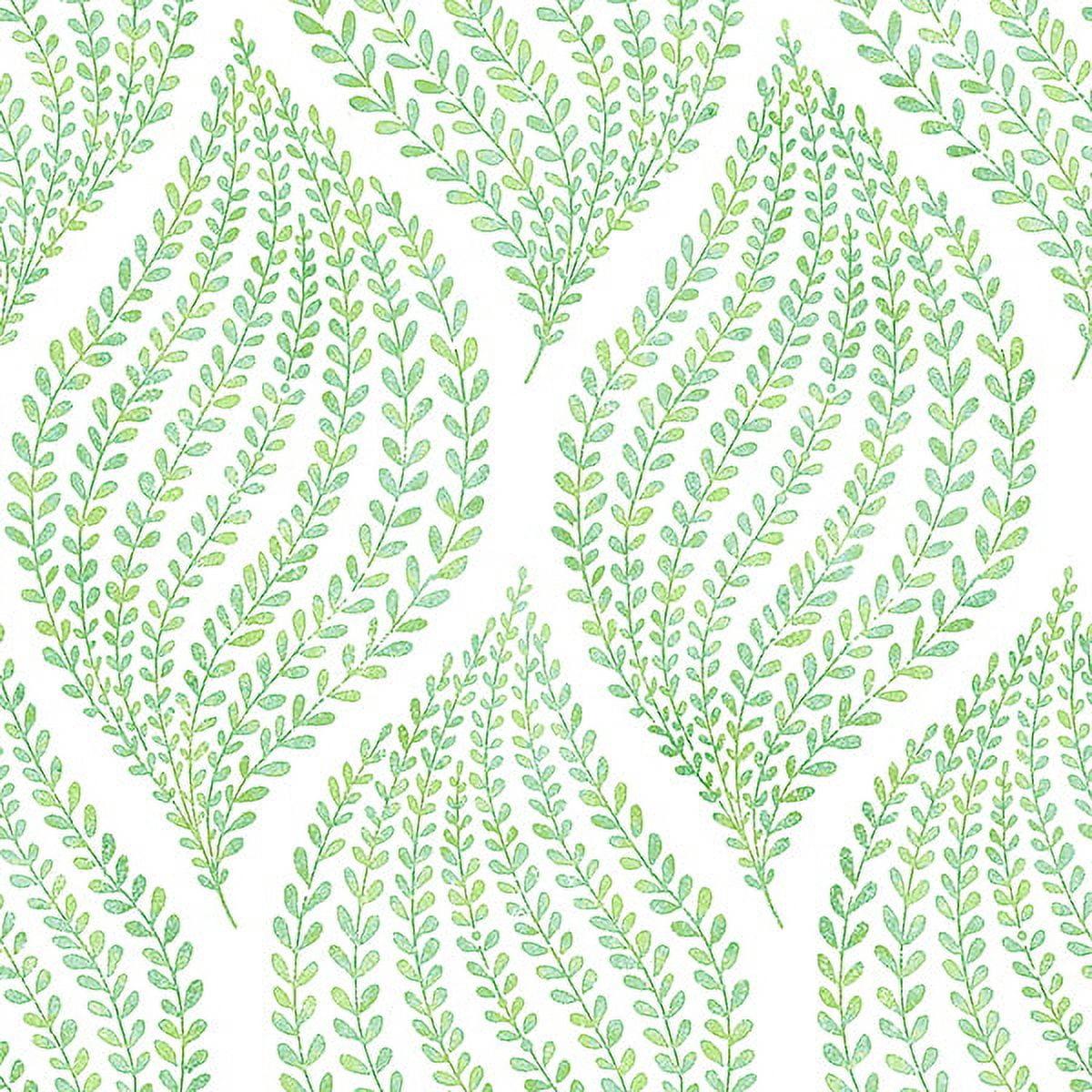 Green Leaf Pattern Non-Woven Removable Wallpaper, 20.5" x 33'