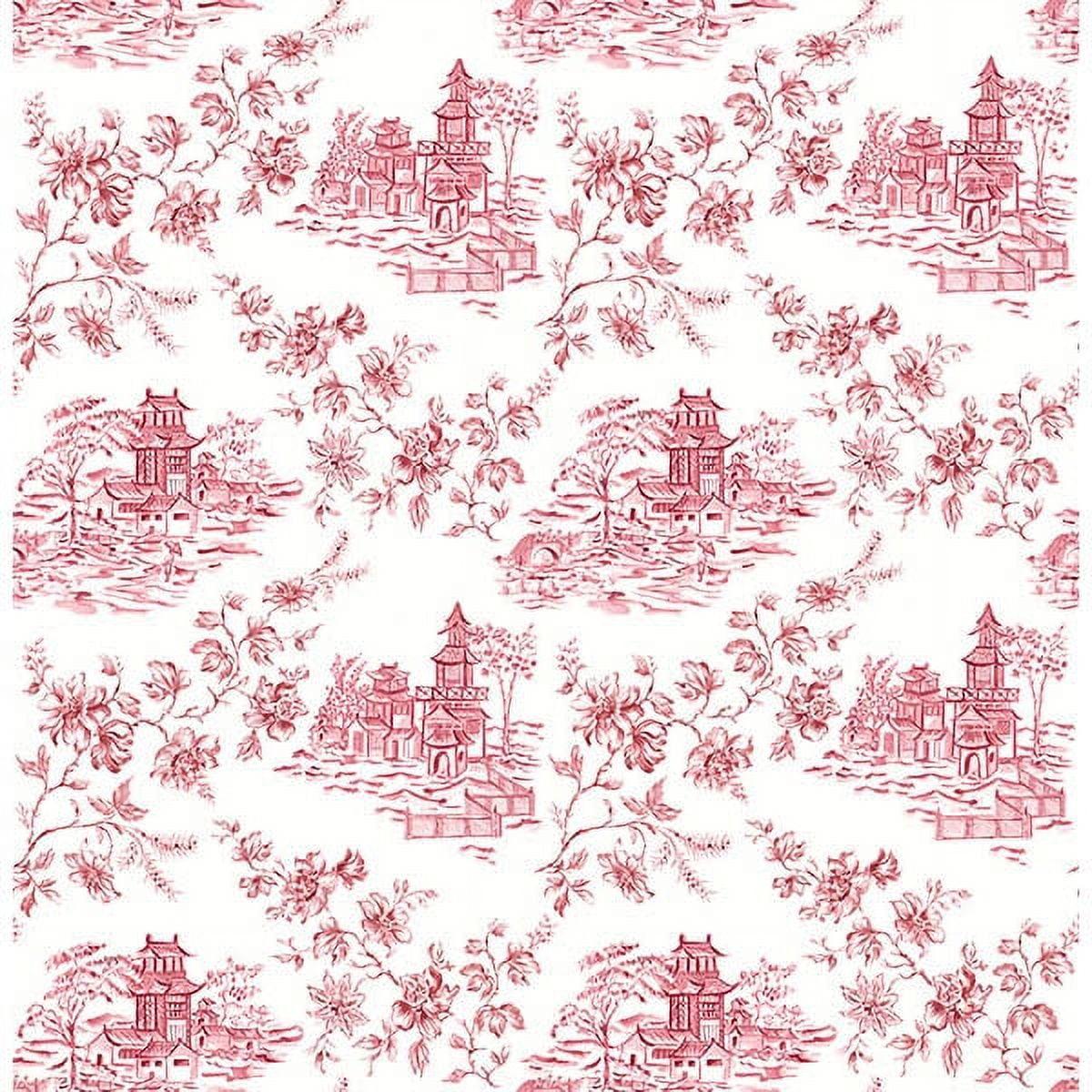 Merlot Traditional Toile Wallpaper with Village Scene