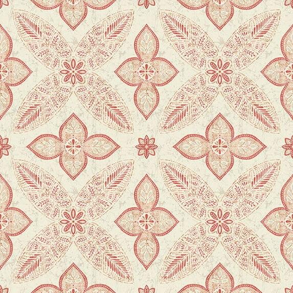 A-Street Prints Off Beat Ethnic Red Geometric Floral Wallpaper, 20.5-in by 33-ft, 56.4 sq. ft