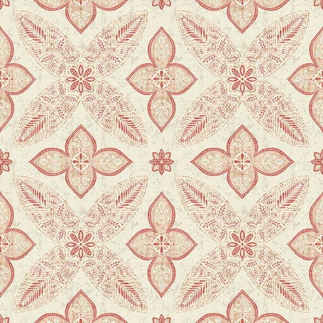 A-Street Prints Off Beat Ethnic Red Geometric Floral Wallpaper, 20.5-in by 33-ft, 56.4 sq. ft