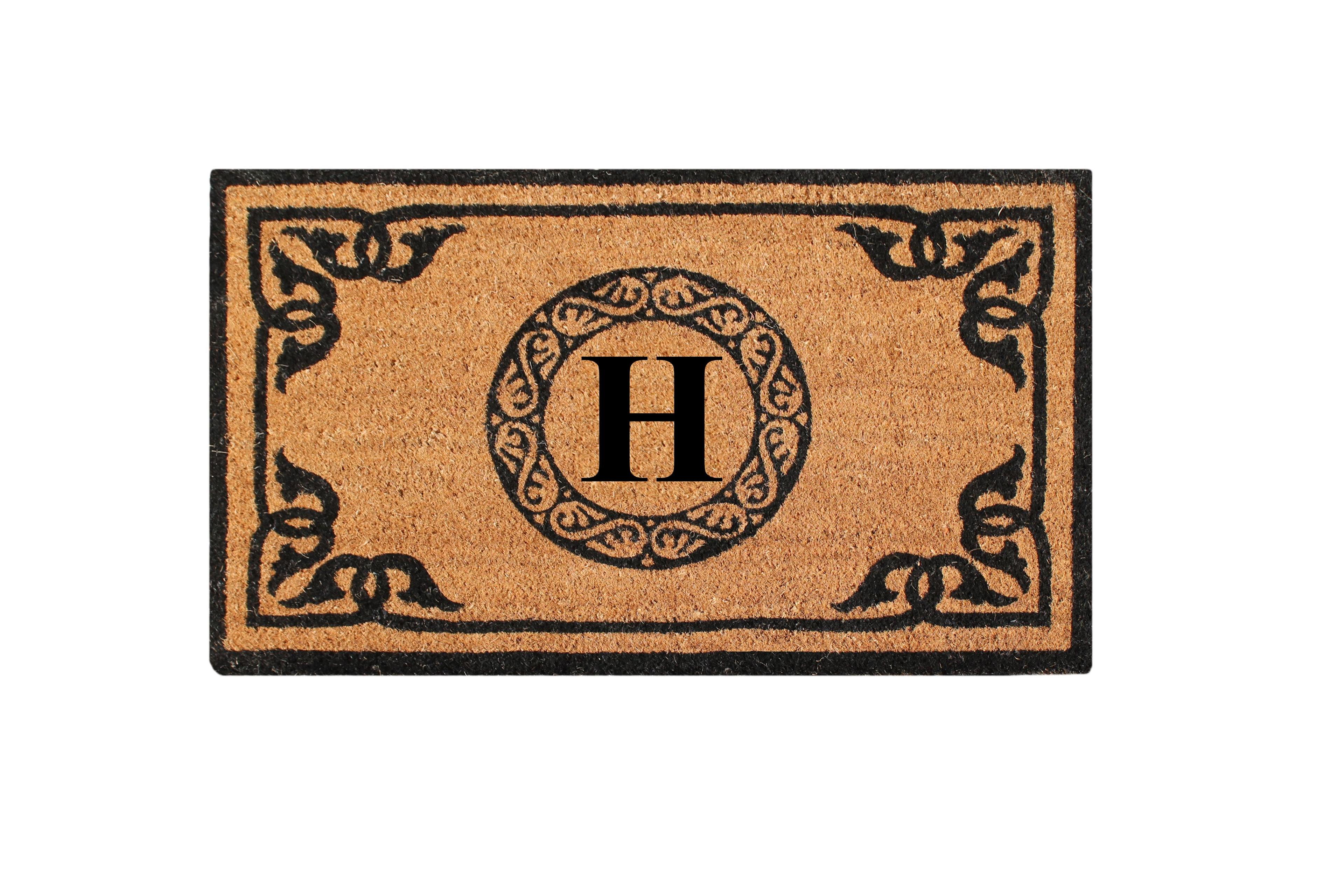 A1HC First Impression Hand Crafted by Artisans Geneva Monogrammed Entry Doormat, 24"X39" H