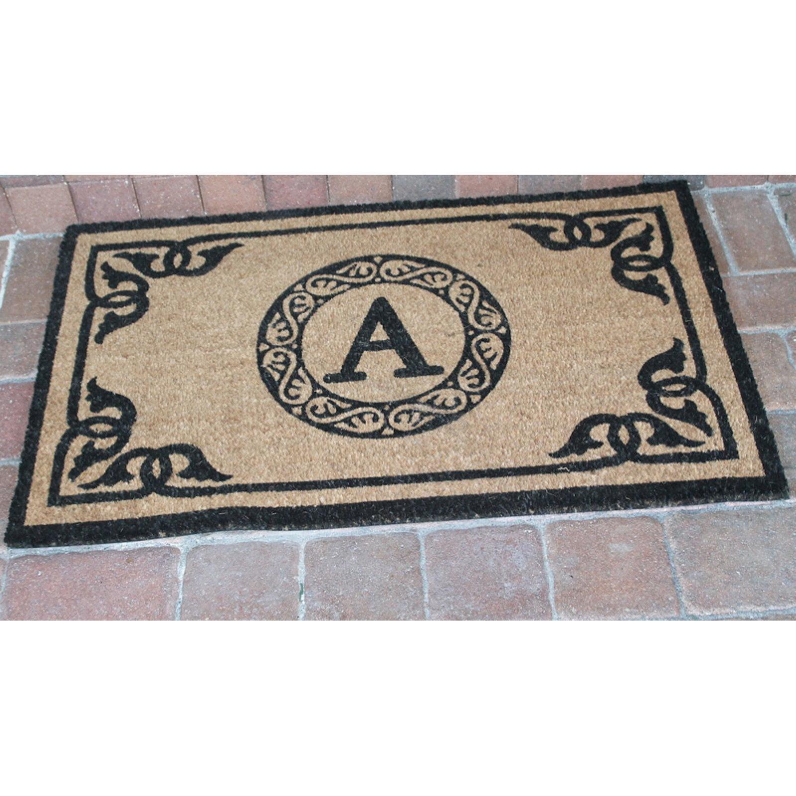 A1HC First Impression Hand Crafted by Artisans Geneva Monogrammed Entry Doormat, 24"X39" R