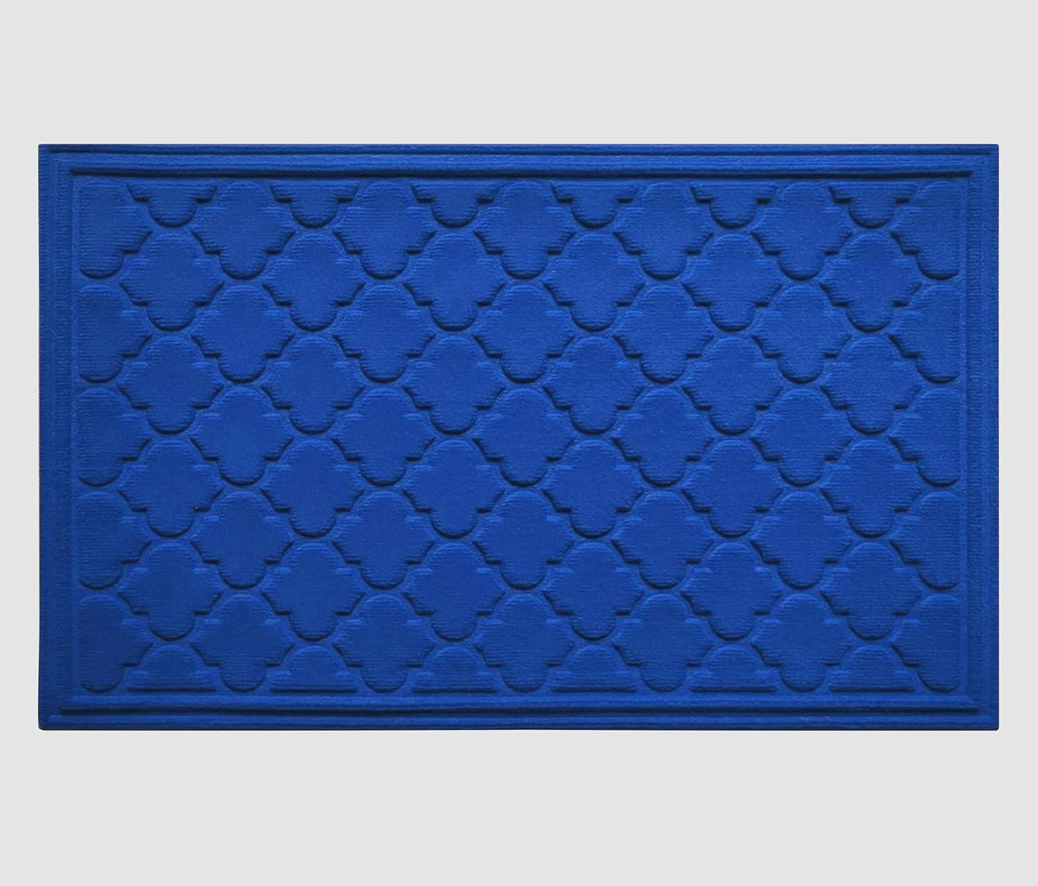 A1HC Indoor Outdoor Mat, Front and Back Entrance Welcome Mats, Large Front Door Patio Mats 24x36 Inches, Non-Slip Easy Clean Entrance Washable Large Size Doormats, Blue
