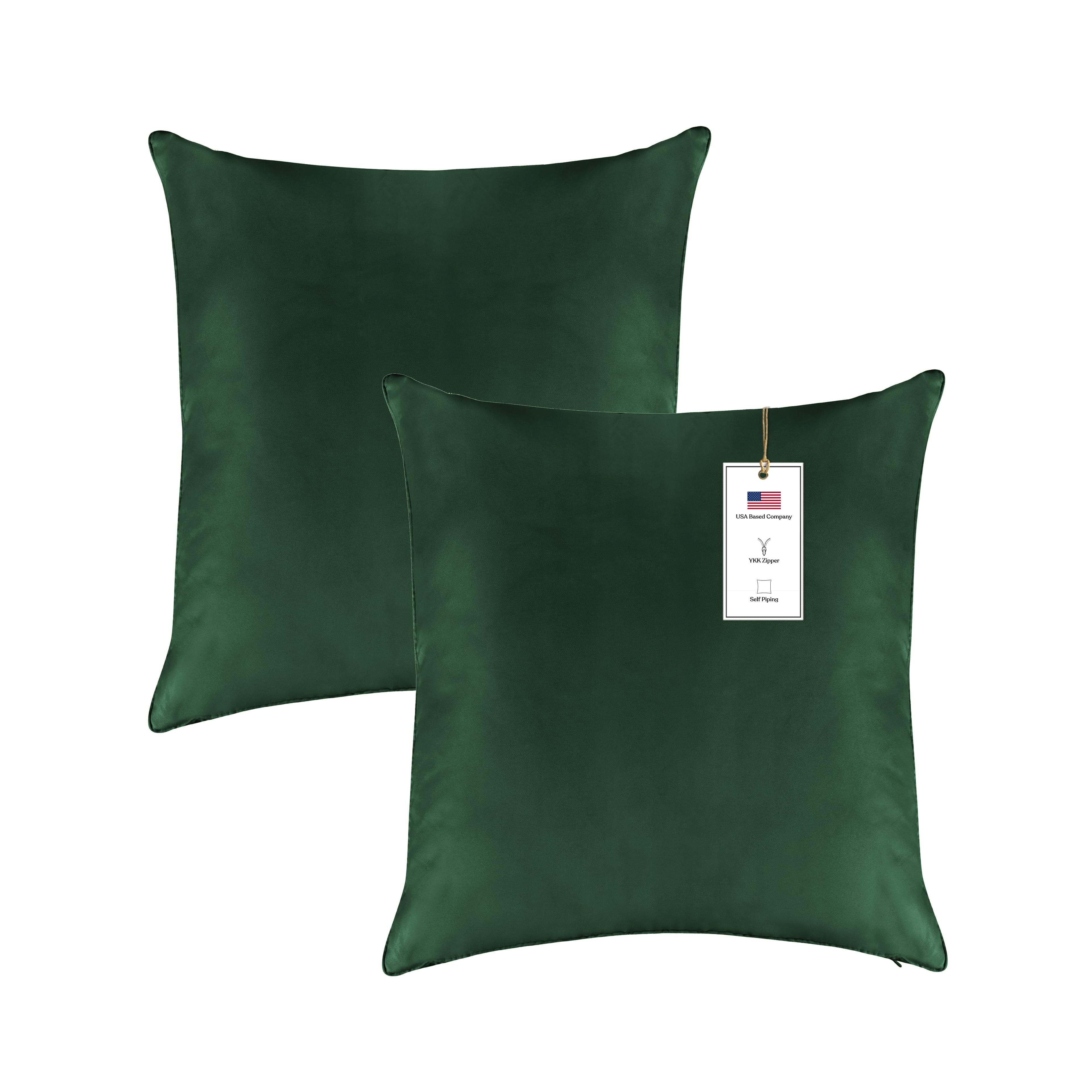 Timber Green Waterproof Polyester Outdoor Pillow Covers 20x20 Inches