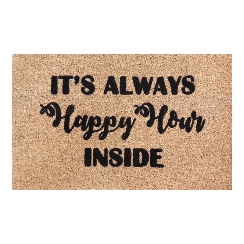 A1HC Natural Coir Flocked Doormat with Heavy Duty Non-Slip PVC Backing Easy to Clean, Fade Resistant, Pet Friendly Outdoor Welcome Mat, Low-Profile Durable Doormat 24"X36"