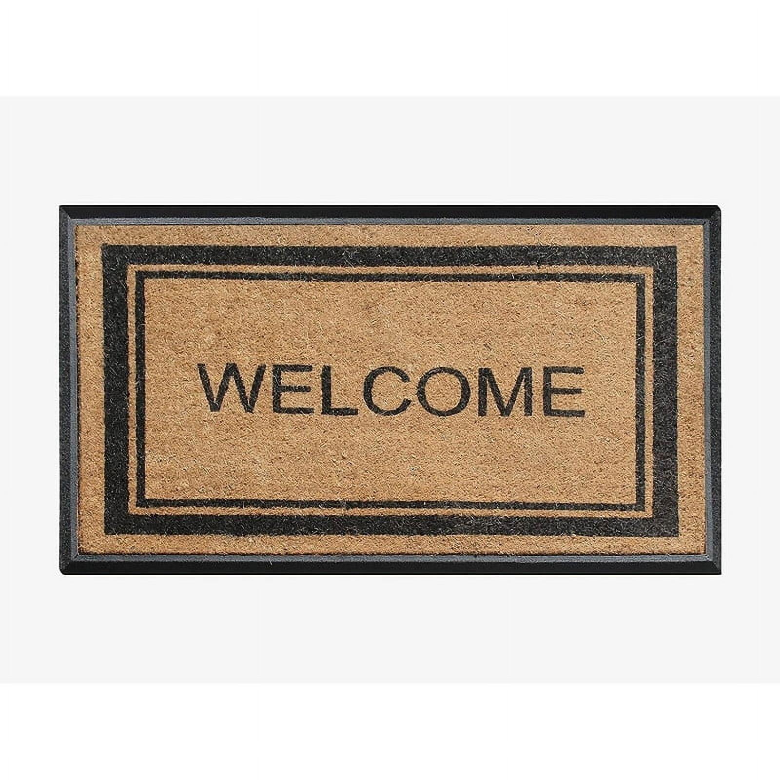 A1HC Natural Coir & Rubber Welcome Door Mat, 30x48, Thick Durable Doormats for, Heavy Duty Large Size Doormat, Anti-Shed Doormat, Fade-Resistant Door mat, Long Lasting, Front Door Entry Doormat