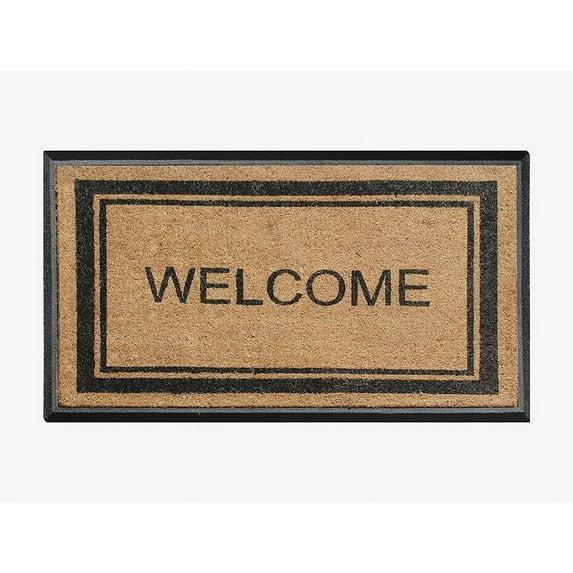 A1HC Natural Coir & Rubber Welcome Door Mat, 30x48, Thick Durable Doormats for, Heavy Duty Large Size Doormat, Anti-Shed Doormat, Fade-Resistant Door mat, Long Lasting, Front Door Entry Doormat