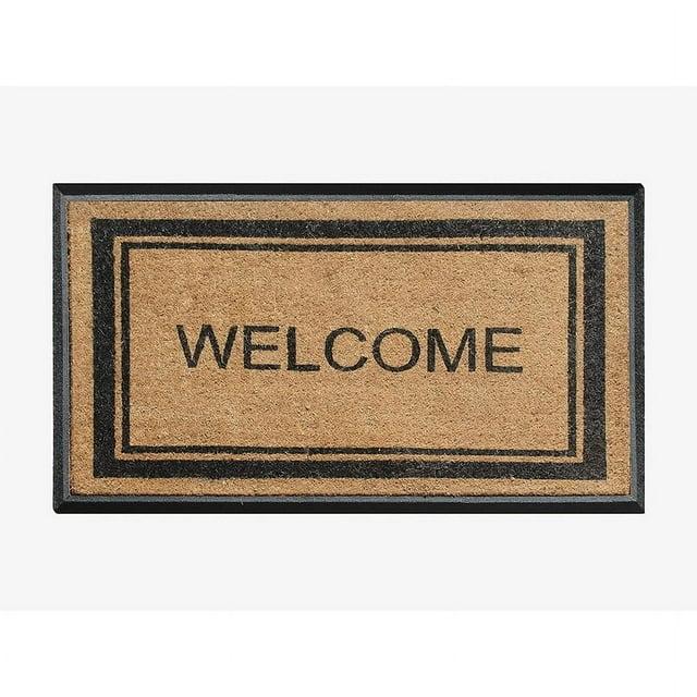 A1HC Natural Coir & Rubber Welcome Door Mat, 30x48, Thick Durable Doormats for, Heavy Duty Large Size Doormat, Anti-Shed Doormat, Fade-Resistant Door mat, Long Lasting, Front Door Entry Doormat