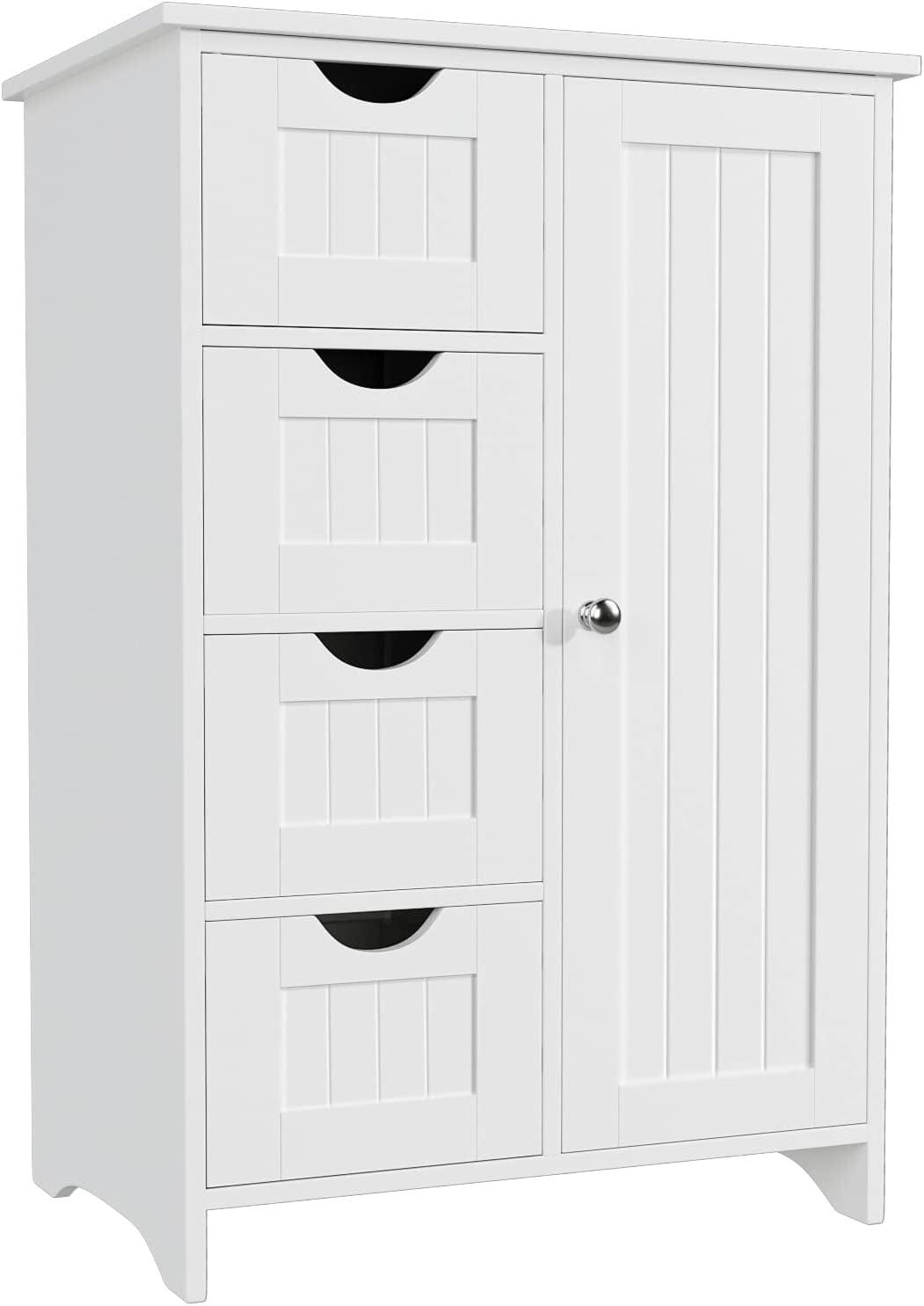 White Freestanding Office Storage Cabinet with Adjustable Shelves