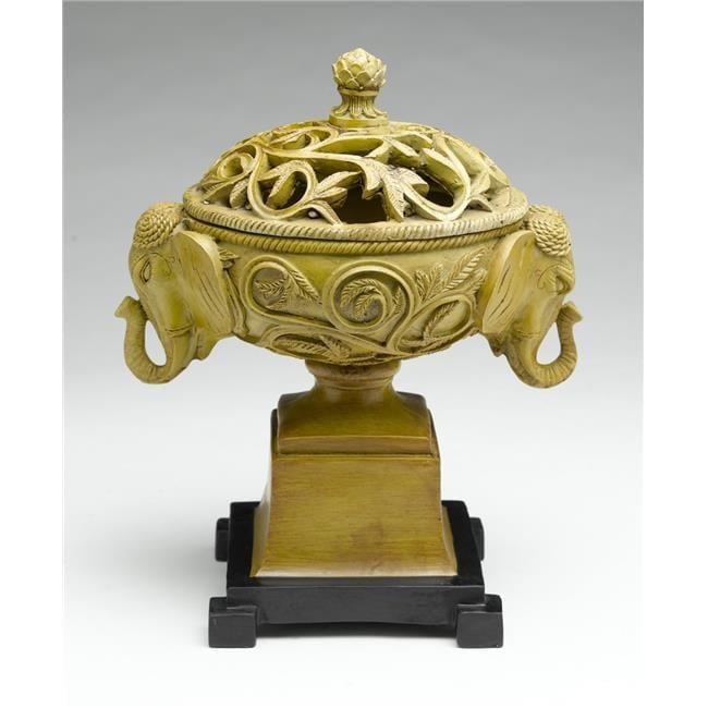 Elephant Bowl with Decorative Lid, Mustard