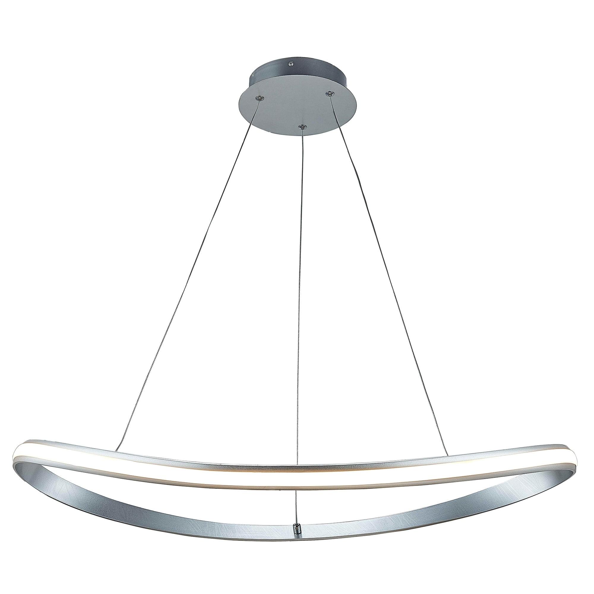 Contemporary Chrome Oval LED Pendant Light for Indoor/Outdoor