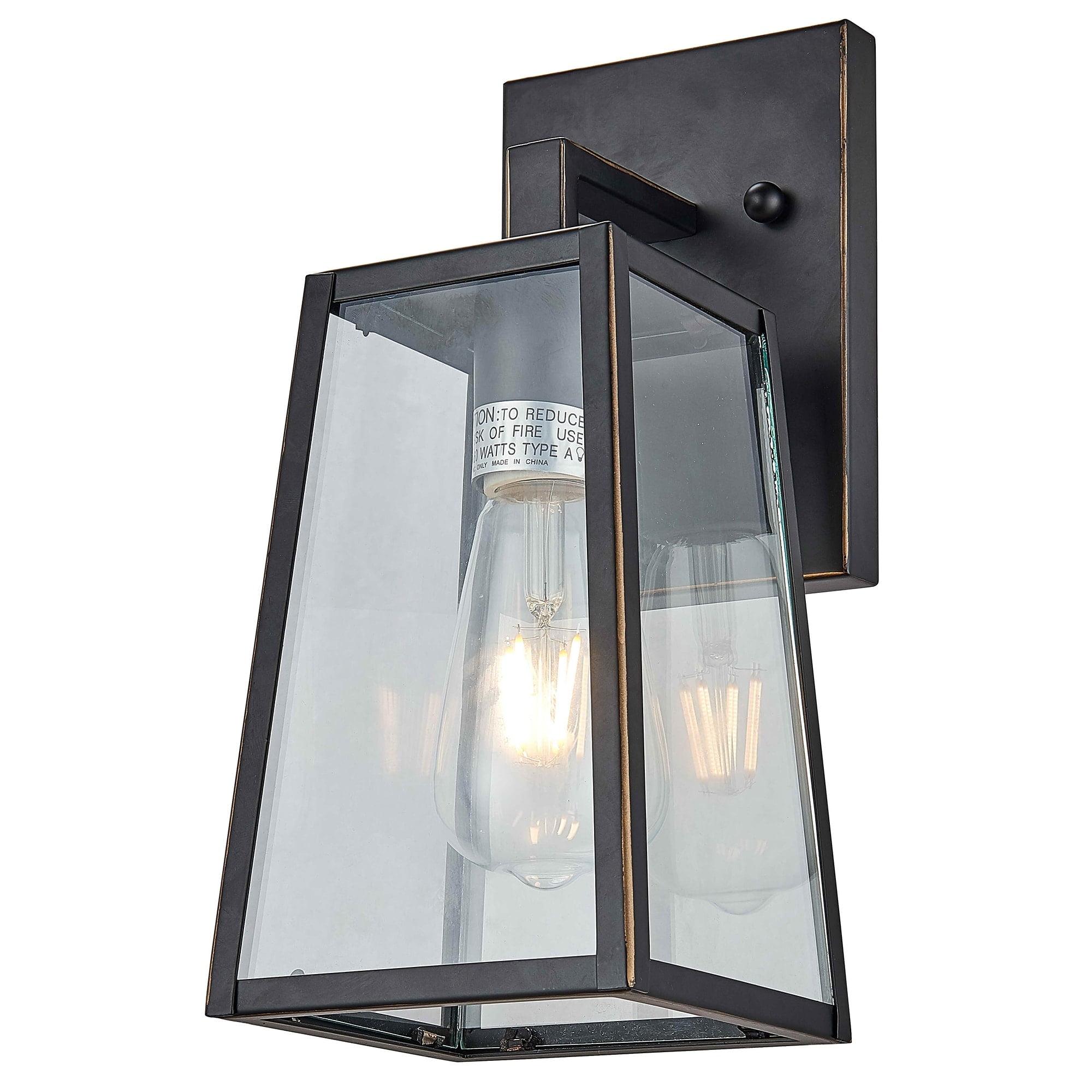 Imperial Black Metal Outdoor Wall Lantern with Clear Glass