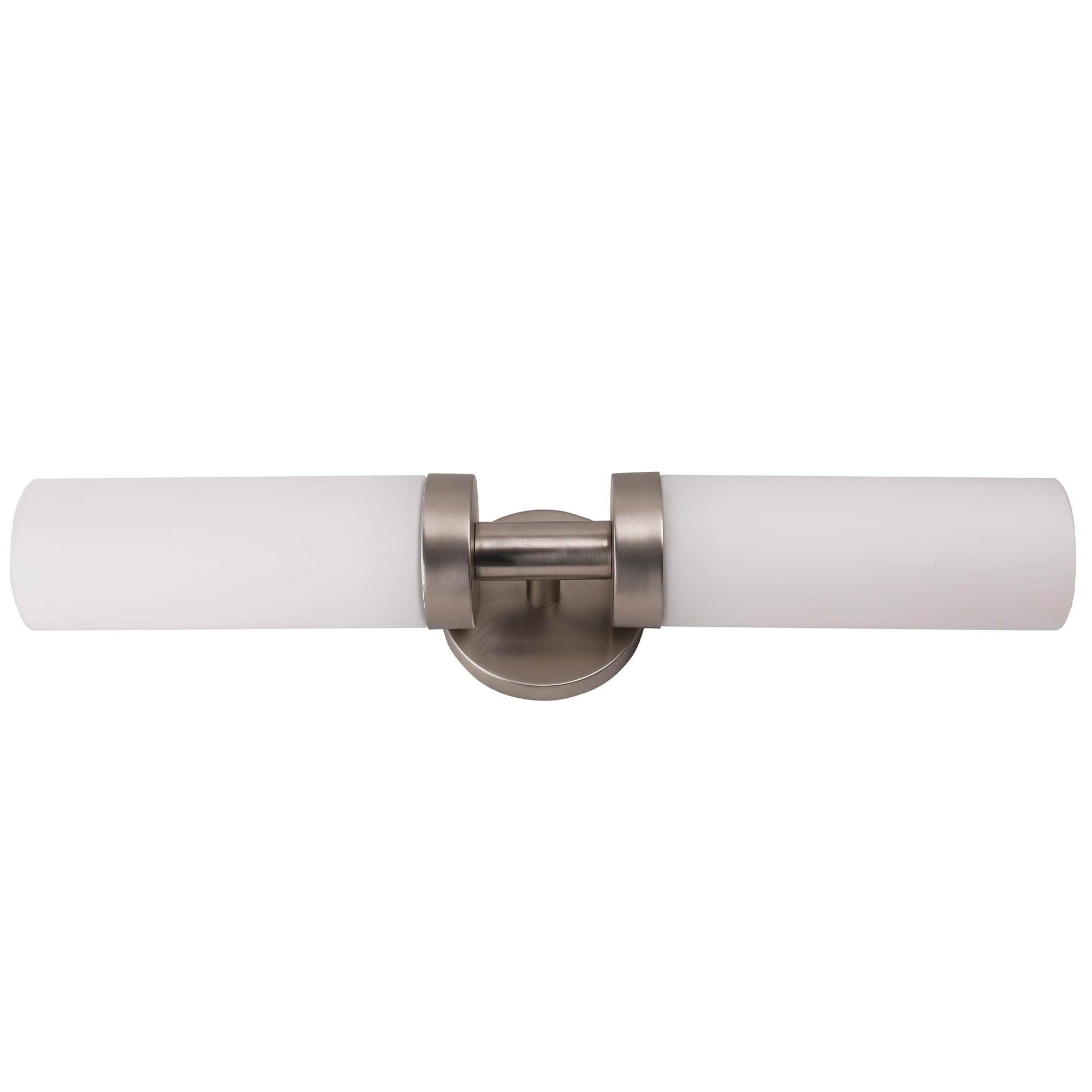 Brushed Nickel Dual Light Wall Sconce with Opal Glass