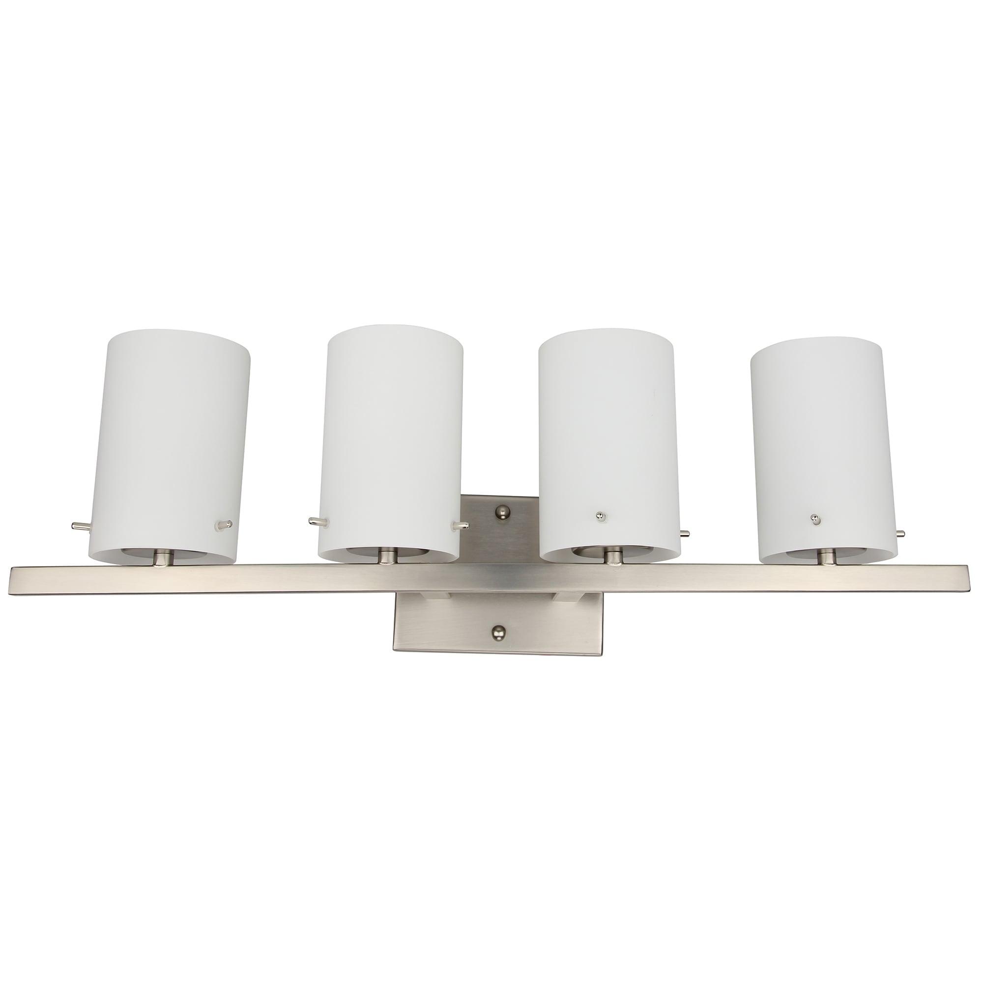 AA Warehousing 4 Light LED integrated Vanity Lighting in Brushed Nickel Finish