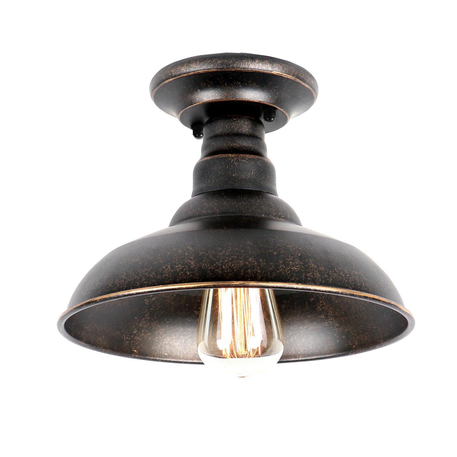 Oil Rubbed Bronze 10'' W 1 - Bulb Outdoor Semi Flush Mount