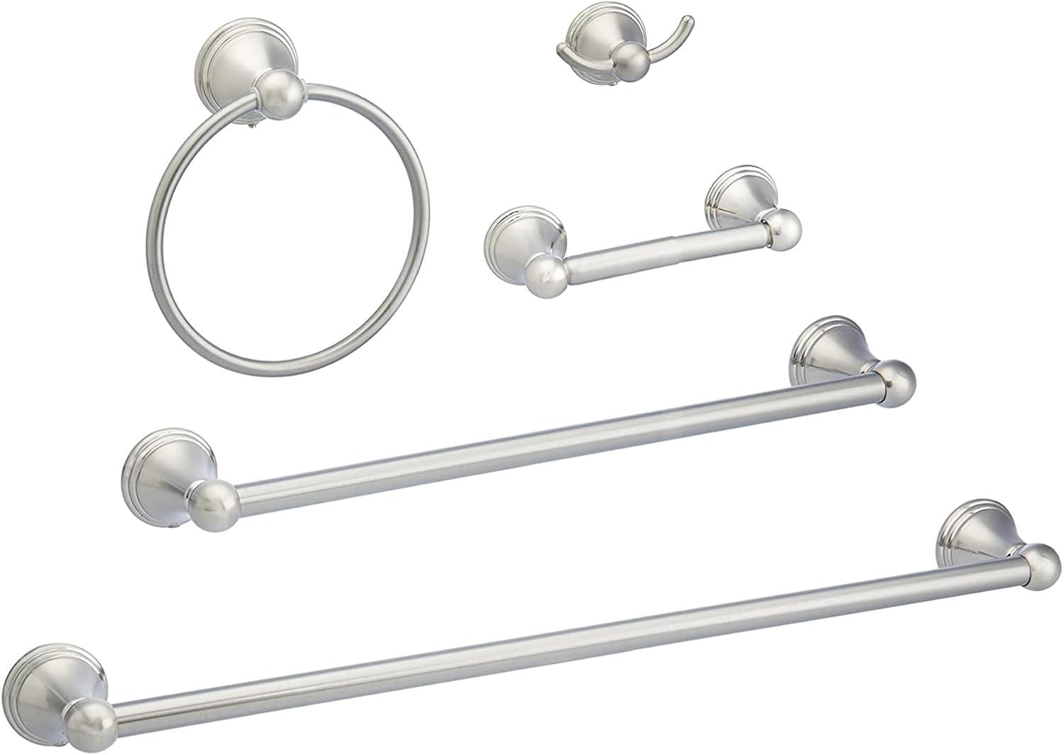 Satin Nickel Modern 5-Piece Bathroom Accessory Set