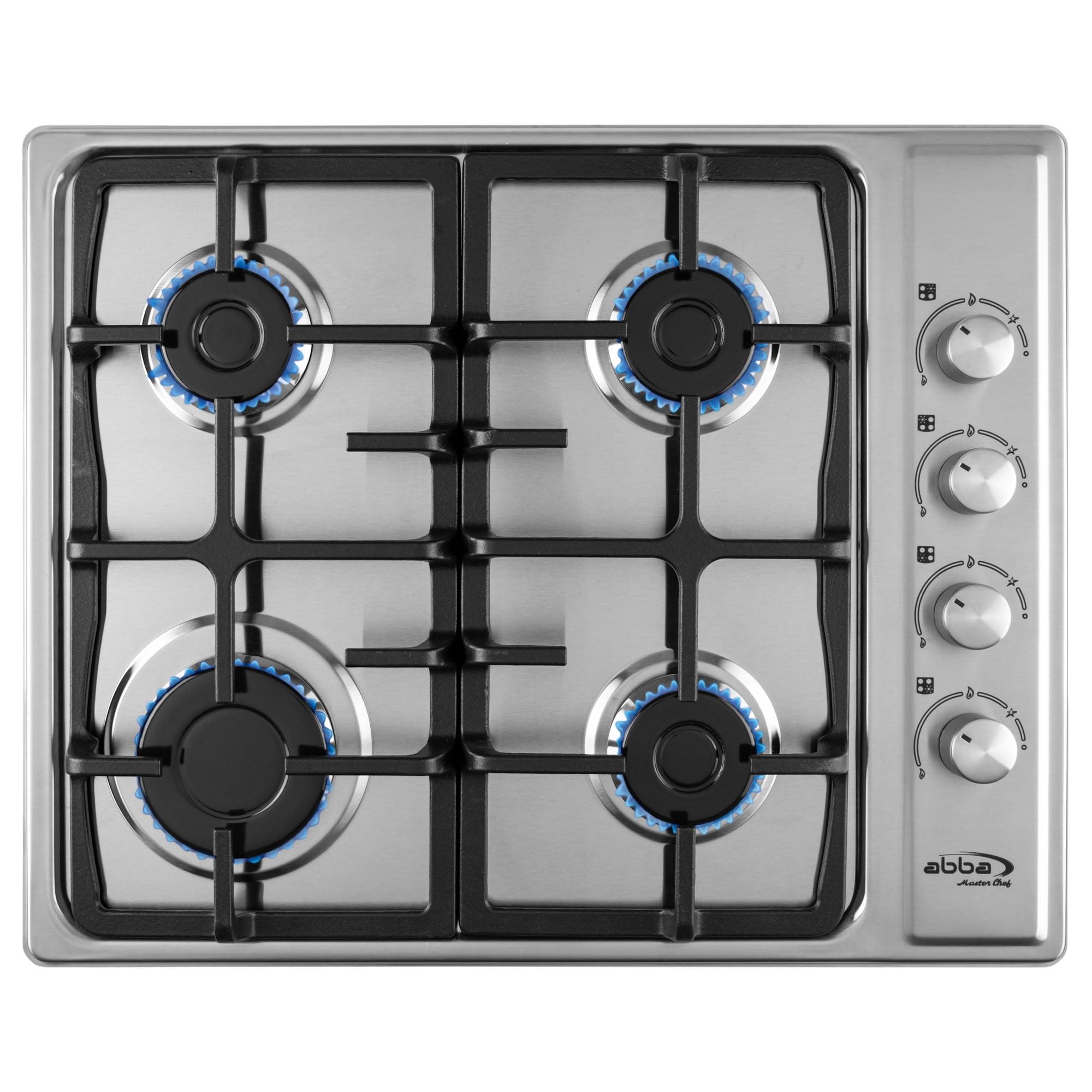 ABBA 24-Inch Stainless Steel 4-Burner Gas Cooktop