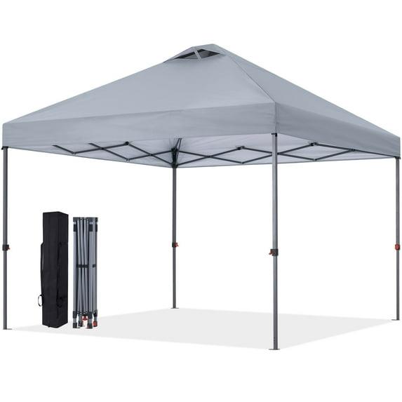 ABCCANOPY 10 ft x 10 ft Easy Pop up Outdoor Portable Instant One Push Function Canopy Tent with Air Vent, Gray